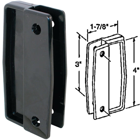 Prime-Line 12209 Black Plastic Sliding Screen Door Pull (2 Pack)