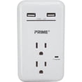 thumbnail image 1 of Prime Line  125 V 2-Outlet & 3.4A 2-USB Charger with Surge Protection, White, 1 of 1