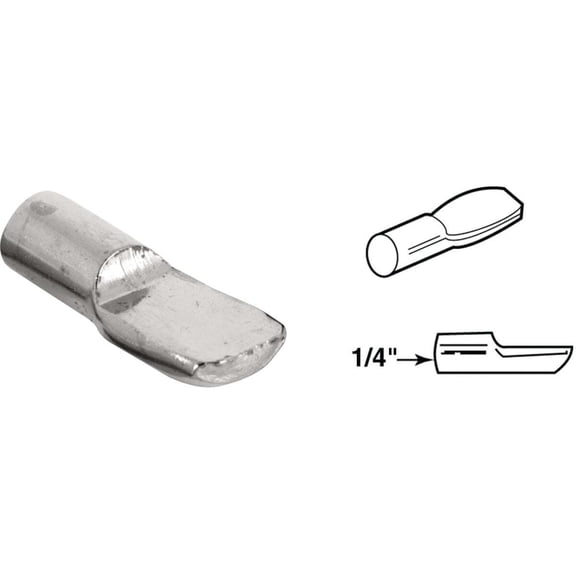 Slide-co Shelf Support Peg, 1/4 in., Nickel Plated Metal (8-pack) Bracket