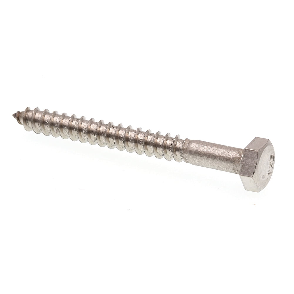 1/4" Stainless Steel Hex Head Wood Screws, 25-Pack