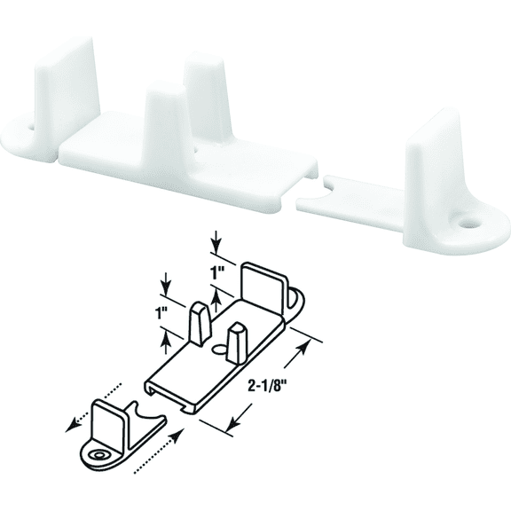 Prime-Line Adjustable Nylon Base Bypass Door Bottom Guide - Single Pack Residential Use, Standard Application