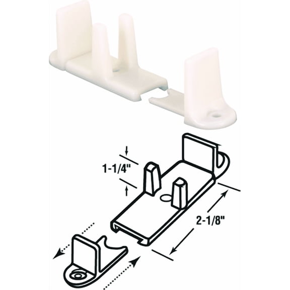 Prime-Line Adjustable Nylon Base Bypass Door Bottom Guide - Single Pack Residential Use, Standard Application