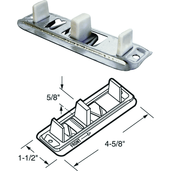 Prime-Line Adjustable Steel Base Bypass Door Bottom Guide - Pack of 12 Residential Use, Standard Application