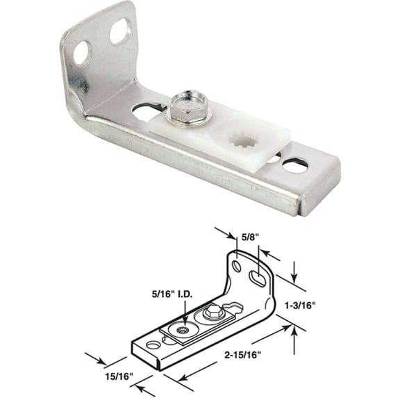 Prime-Line Bifold Door Bottom Pivot Bracket - Pack of 4