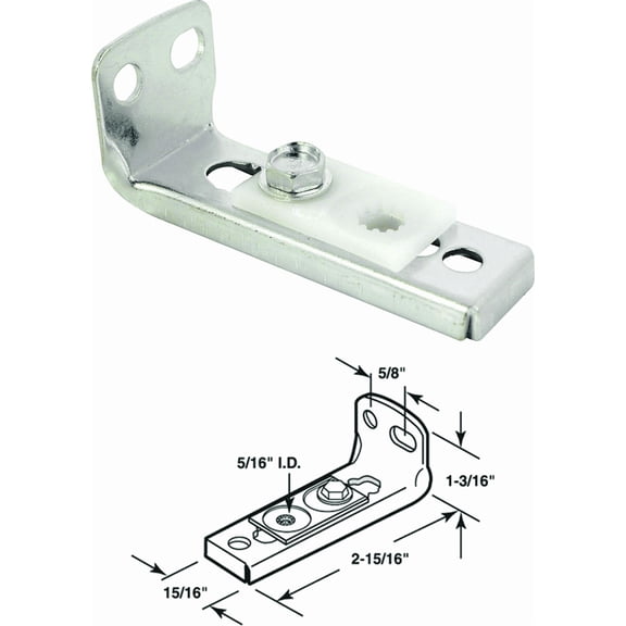 Prime-Line Bifold Door Bottom Pivot Bracket - Single Pack  Standard Mounting Hardware, Drop-In Replacement