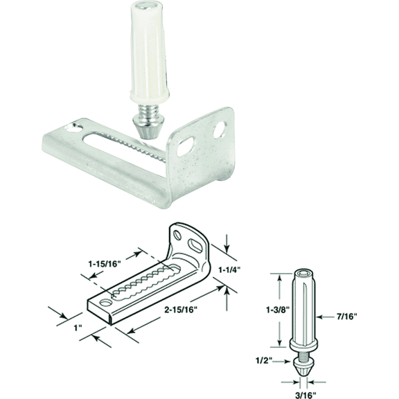 Prime-Line Bottom Pivot Bracket & Pin Kit - Pack of 4 Standard Mounting Hardware, Drop-In Replacement