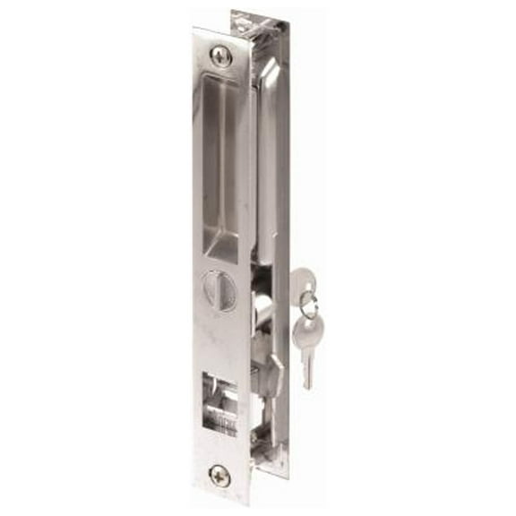 Prime-Line C 1075 Keyed Sliding Door Flush Latch Handle Set, Diecast Construction, 6-5/8 In. - Quantity 4