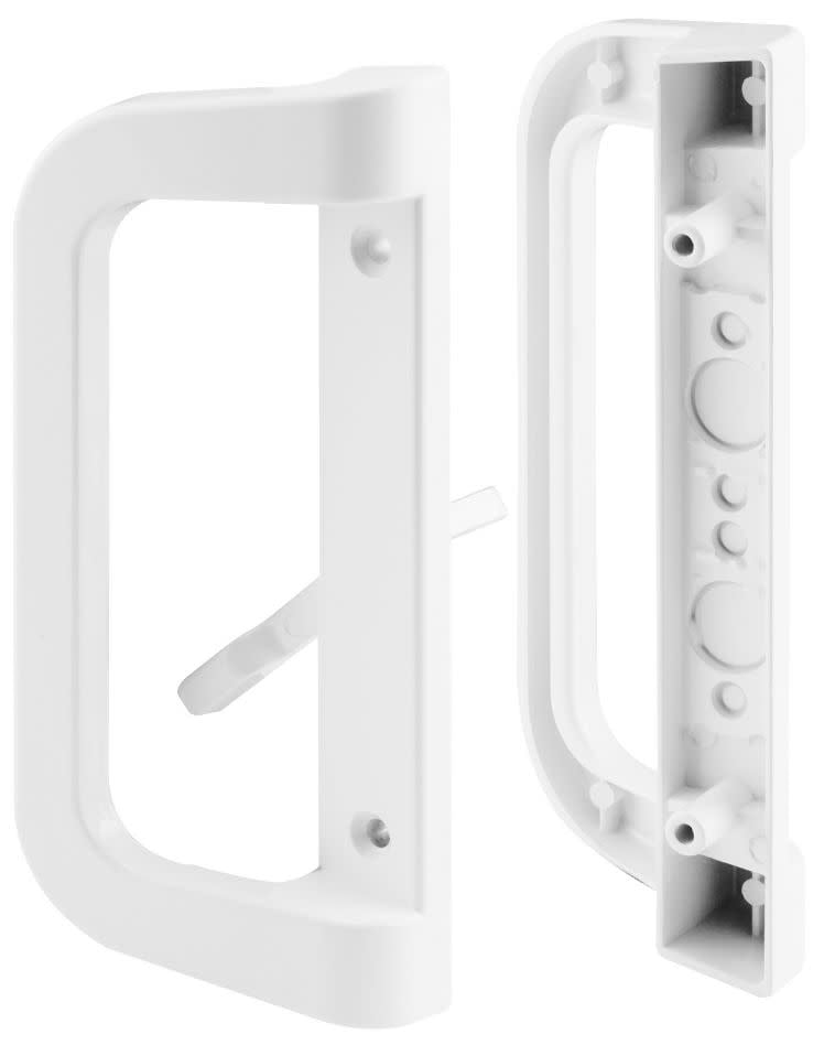 White Matte Metal Classic Sliding Door Handle Set