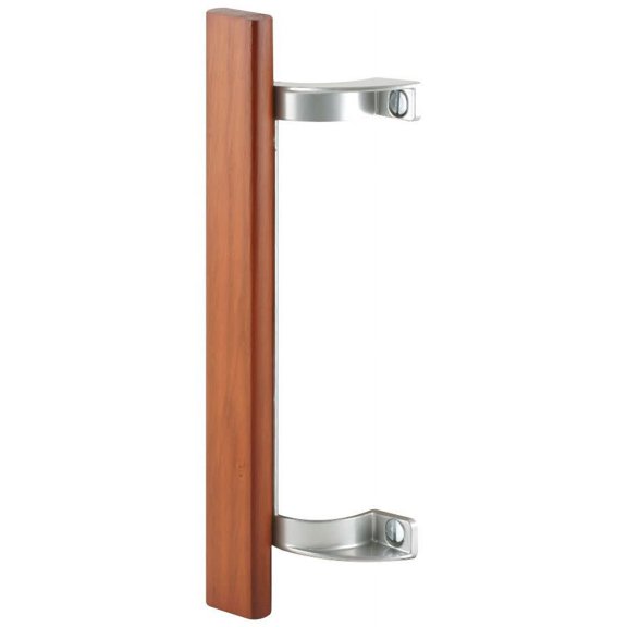 Prime-Line C 1189 Sliding Door Pull With Hardwood Handle And 6-1/2-Inch Hole Centers, Aluminum