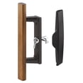 thumbnail image 1 of Prime-Line C 1259 Sliding Glass Door Handle Set, 3-15/16 -Inch, Diecast & Wood, Black, Hook Style, Internal Lock, 1 of 2