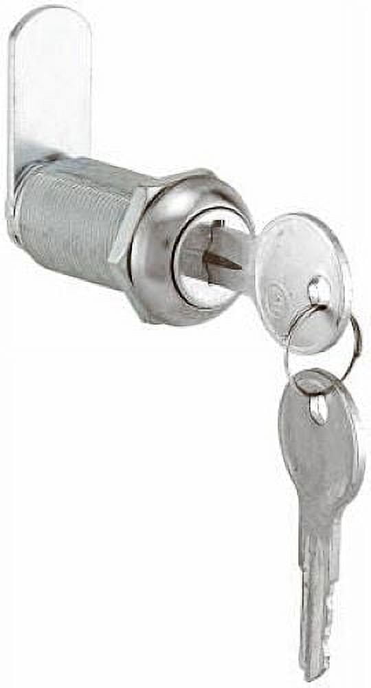 Prime Line CCEP 9950KA 1-3/8" Stainless Steel Keyed Alike Drawer / Cabinet Lock - Quantity of 12