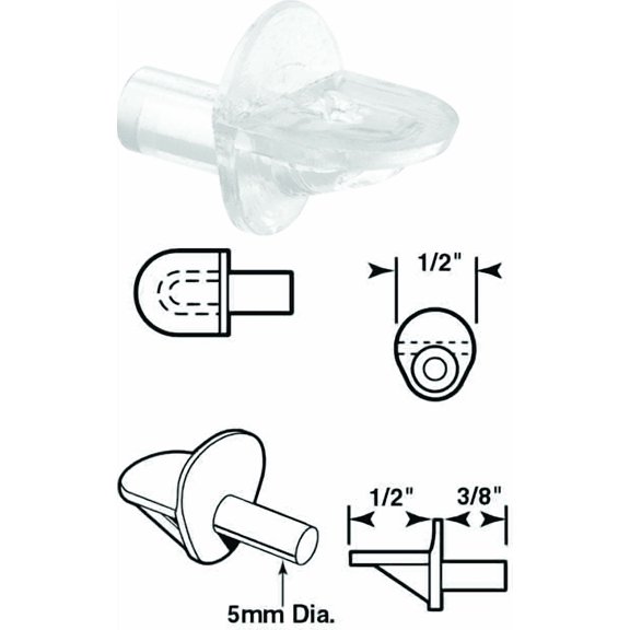Prime-Line Clear Butyrate Shelf Support - Pack of 4 Home & Garage Storage, Stackable Design