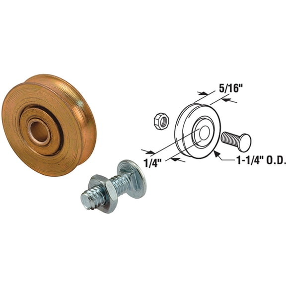 Prime-Line D 1502 1/4 In. Inside Diameter x 1-1/4 In. Outside Diameter, Steel Unfinished Roller (2 Pack)