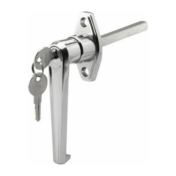 Prime-Line GD 52123 Garage Door Handle Lock, Keyed, Diecast Zinc, Chrome Plated - Quantity 6