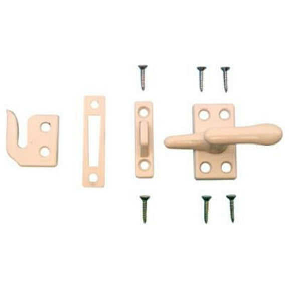 Prime-Line H 3836 Casement Lock Set, White, 3 Keepers, Screws - Quantity 6