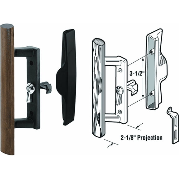Prime-Line Internal Lock Sliding Patio Door Handle Set - Pack of 4  Residential Use, Standard Application
