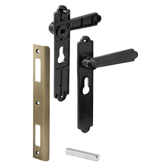 Prime-Line K 5063 Diecast Security Storm of Screen Door Lever for Screen Doors 7/8 to 1-1/8 Inches Thick, Black (1 Set)