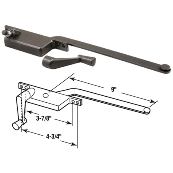 Prime-Line Left Hand Bronze Casement Operator H 3517 — Residential Use, Standard Application