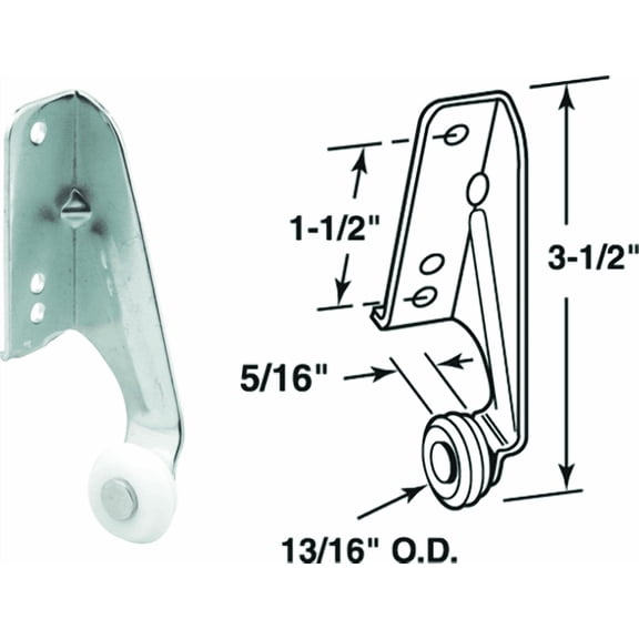 Prime-Line Left Hand Rear Roller Bracket - Single Pack Interior & Exterior Use, Professional Finish