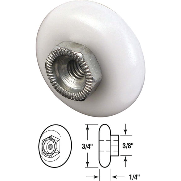 Prime Line M6000 3/4" Shower Door Rollers, 2 Count