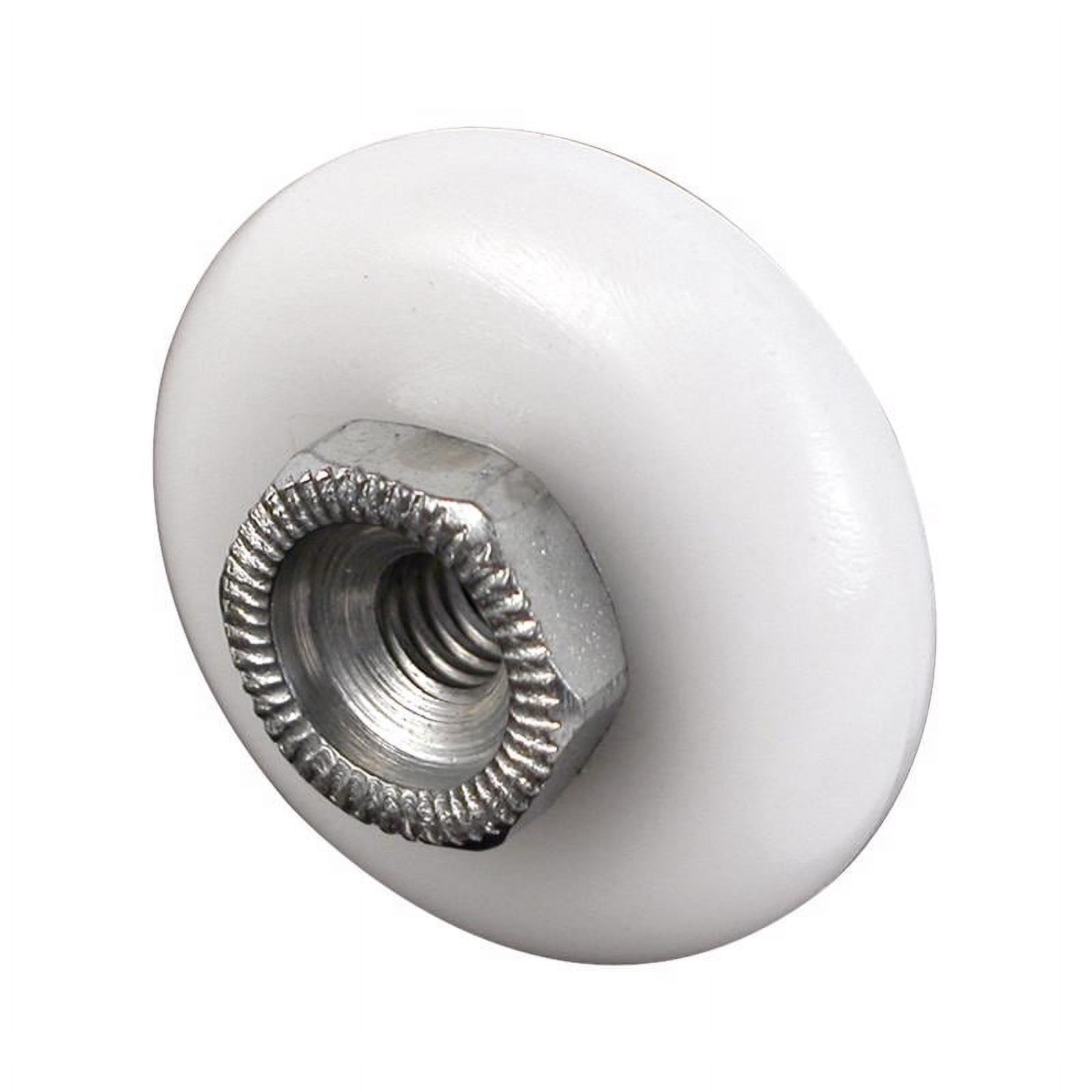 Prime-Line M 6151 Shower Door Roller, 3/4 in. Diam., Round Edge Nylon Tire, Steel Ball Bearings, Threaded Hex Head Hub, Pack of 4 - image 1 of 2