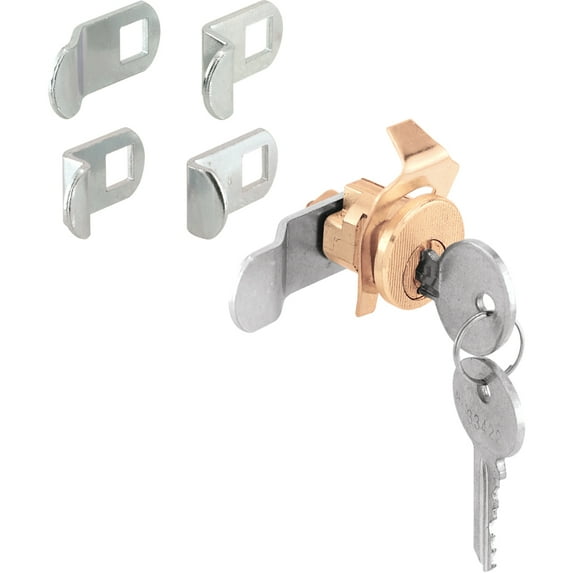 Prime-Line Mailbox Lock, 5 Cam, 5-Pin, Brass Face