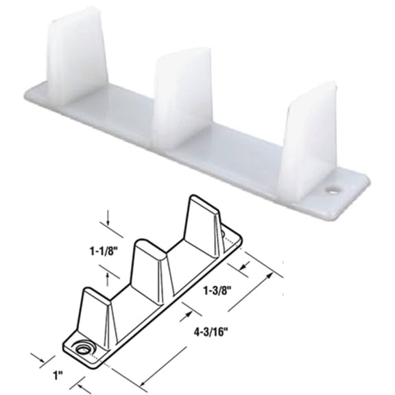 Prime-Line N 6563 Plastic Sliding Closet Door Guide for 1-3/8 Inch Thick Doors, Set of 2, White