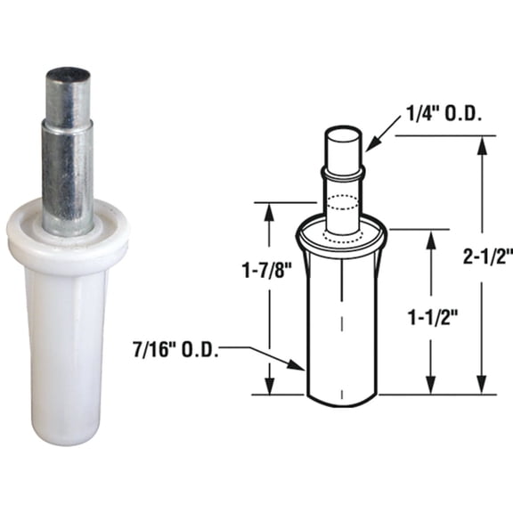 Prime-Line N 6583 7/16 In. Top Pivot with Spring-Loaded Metal Pin, for Cox (2 Pack)