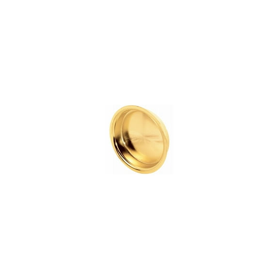 Prime Line N 6699 Mortise Pulls For Bypass Sliding Closet Doors, Bright Brass Plated Steel, 2-1/8 In. Round - Quantity 6