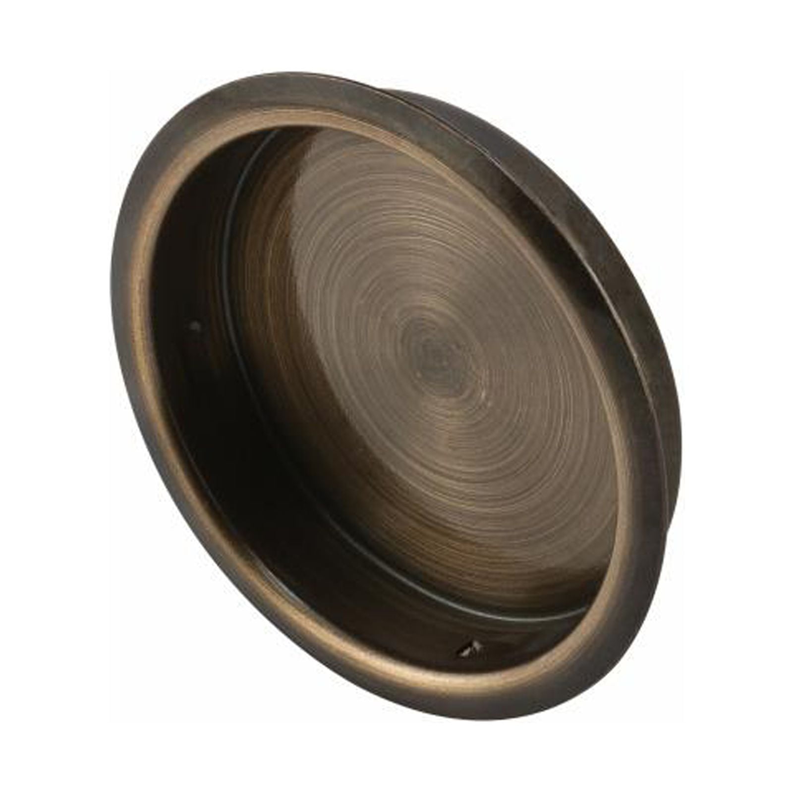 Prime Line N 6766 Mortise Pulls For Bypass Sliding Closet Doors, Antique Brass Finish, 1-3/4 In. Diameter,  - Quantity 6