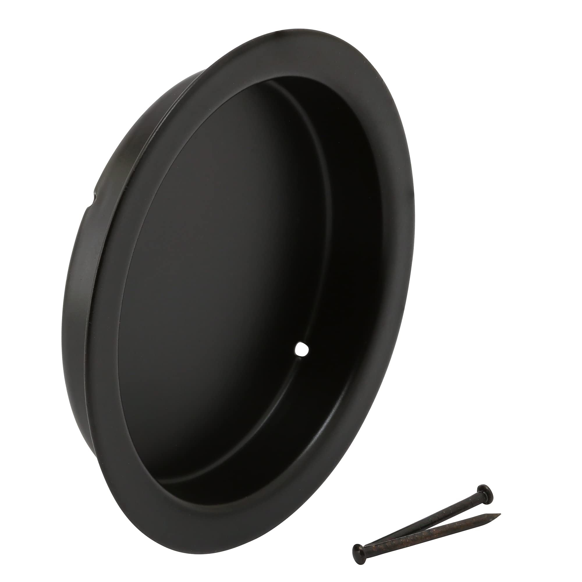 Matte Black Round Alloy Steel Closet Door Finger Pull
