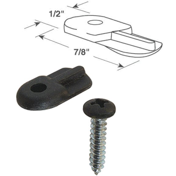 Prime-Line PL 7906 Flush Screen Clips with Screws, Plastic, Black (12 Pack)