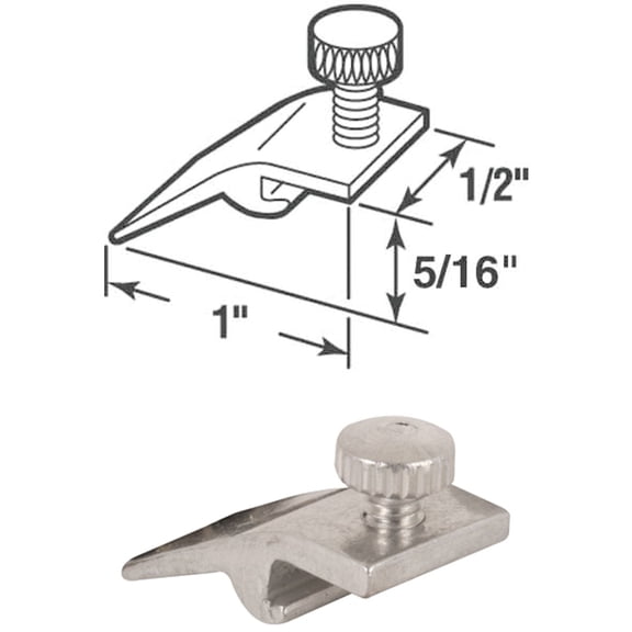 Prime-Line PL 7947 5/16 In. Storm Door Panel Clips with Screws, Mill Finish (8 Pack)