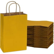 Prime Line Packaging Extra Small Yellow Gift Bags, Retail Bags for Small Business 6x3x9 50 Pack