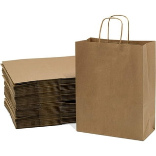 100% RECYCLED KRAFT PAPER BAG WITH CURLY HANDLE 44,5 X 17 X 50 CM