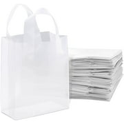Prime Line Packaging Plastic Bags with Handles, Small Plastic Bags Frosted White 8x4x10 100 Pack