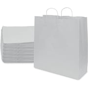 Prime Line Packaging White Paper Bags, Extra Large Paper Bags Bulk, Shopping Bags 18x7x18.75 50 Pack