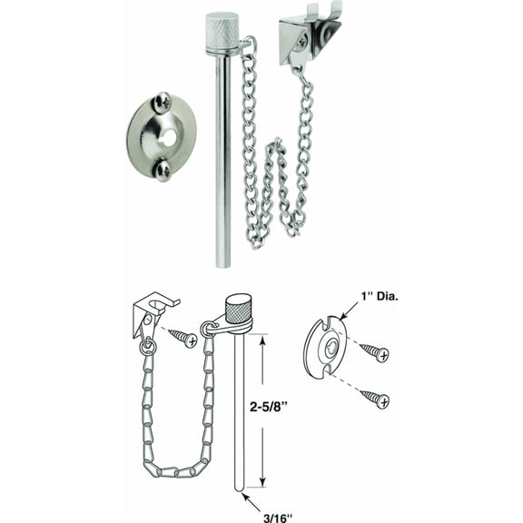 Prime-Line Patio Door Security Pin Lock - Single Pack