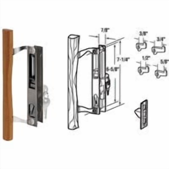 Prime Line Prod. Prime-Line Flush Mount Hook Sliding Patio Door Handle Set - Pack of 24