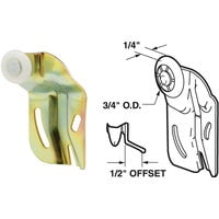 Prime Line Prod. Prime-Line Offset Adjustable 3/4 In. Dia. Single Wheel Bypass Door Roller, Case of 8