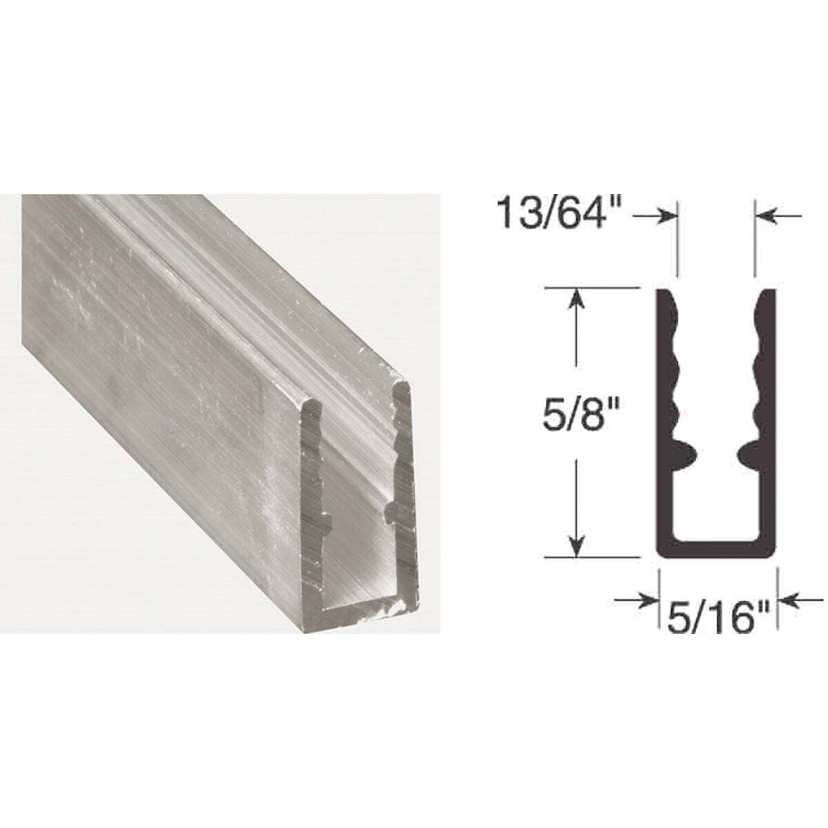 Prime-Line 5/16 In. x 5/8 In. x 94 In. Mill Extruded Window Frame Pack ...