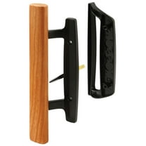 Prime-Line Products C 1131 Diecast with Wood Pull, Black, Patio Door Handle