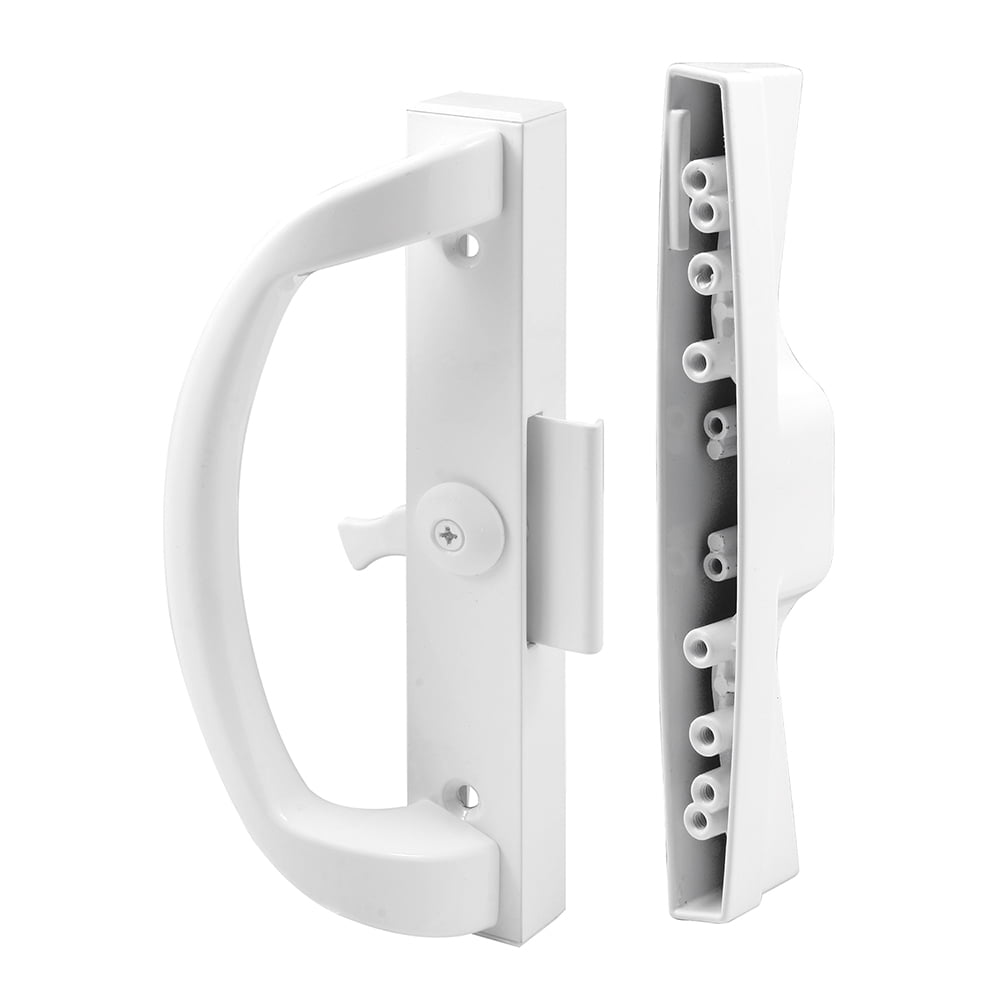 Prime-Line Products C 1263 Diecast, White, Patio Door Handle Set with Clamp Upgrade