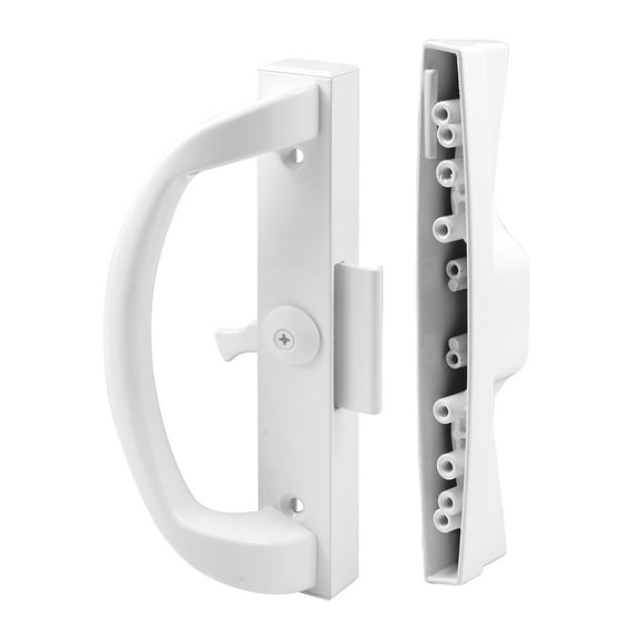 Prime-Line Products C 1263 Diecast, White, Patio Door Handle Set with Clamp Upgrade