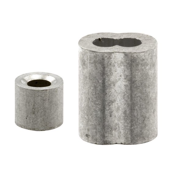 Prime-Line GD 12151 Ferrules and Stops, 1/8-Inch, Aluminum,(Pack of 2)