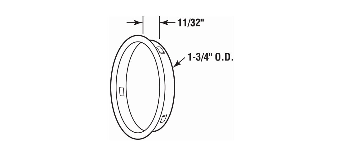 Prime-Line Bypass Door Pull Handle - 1-3/4 Inch Diameter, Brass Plated Steel