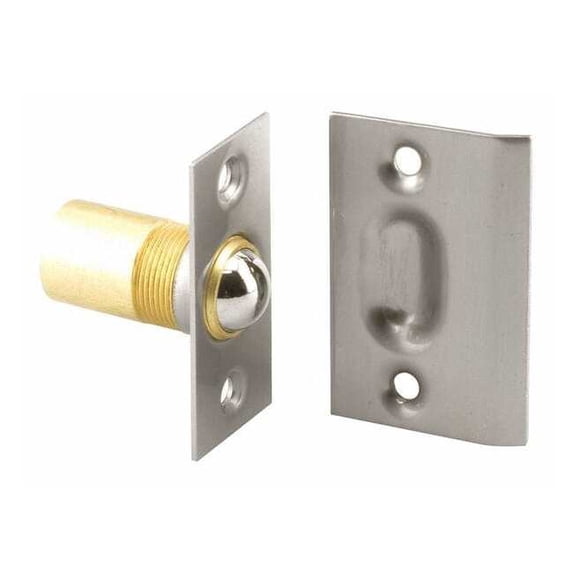 Prime-Line Products N 7289 Closet Door Large Ball Catch, with Strike, 2-1/8-Inch, Satin Nickel