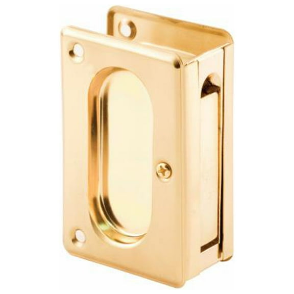 Prime-Line Products N 7361 Pocket Door Passage Pull, 3-3/4-Inch, Polished Brass