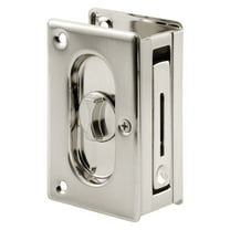 Prime-Line Products N 7367 3 3/4 in., Solid Brass with Satin Nickel Finish, Pocket Door Privacy Lock and Pull
