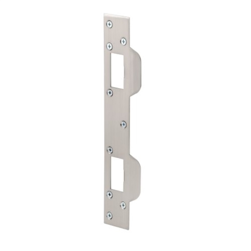 Prime-Line Products U 10385 Door Strike, Accommodates 5-1/2 in. to 6 in. Hole Centers, Steel, Satin Nickel Plated - image 1 of 4